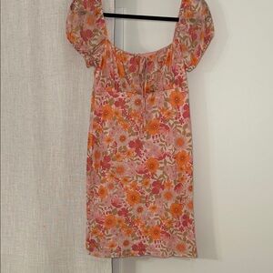 Primark Pink and Orange Floral Dress